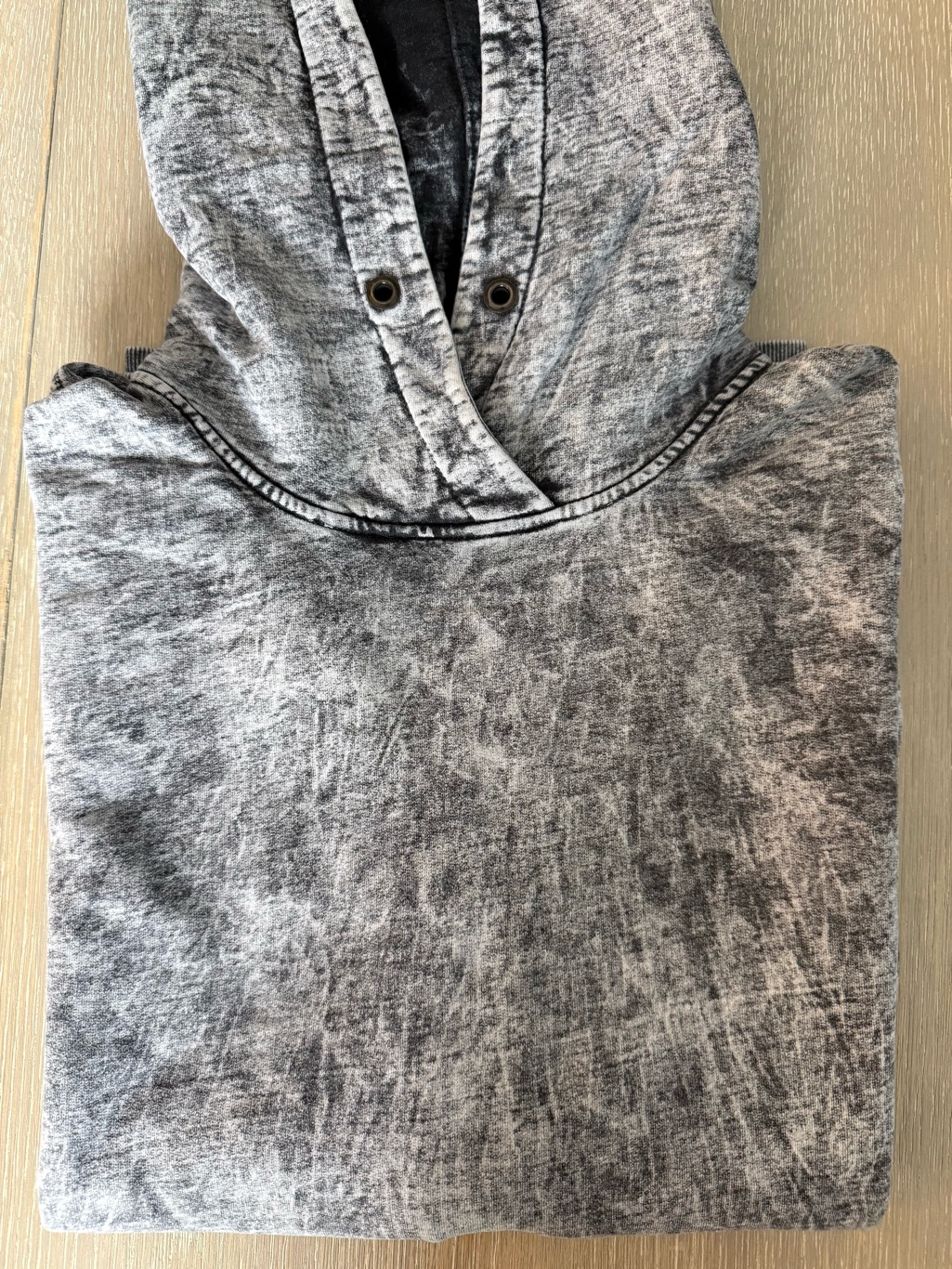Men's Gray Mineral Wash Hoodie Sweatshirt